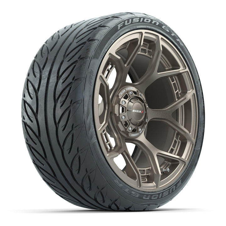 MadJax 15″ Evolution Flow Form Matte Bronze Wheels & 215/40-R15 Fusion GTR Tires – Set of 4