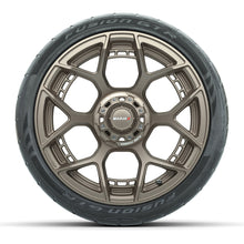 Load image into Gallery viewer, MadJax 15″ Evolution Flow Form Matte Bronze Wheels &amp; 215/40-R15 Fusion GTR Tires – Set of 4 — additional view
