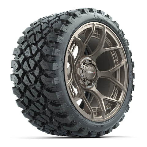 MadJax 15″ Evolution Flow Form Matte Bronze Wheels & 23x10-R15 Nomad Tires – Set of 4