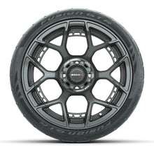 Load image into Gallery viewer, MadJax 15″ Evolution Flow Form Gunmetal Wheels &amp; 215/40-R15 Fusion GTR Tires – Set of 4 — additional view