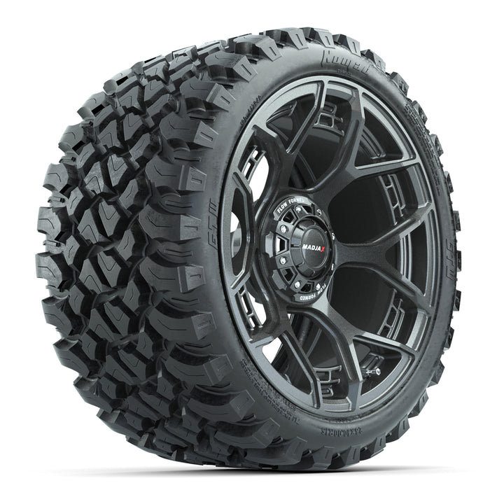 MadJax 15″ Evolution Flow Form Gunmetal Wheels & 23x10-R15 Nomad Tires – Set of 4