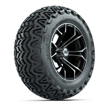Load image into Gallery viewer, GTW 14″ Spyder Black/Machined Wheels &amp; 23x10-14 Predator Tires – Set of 4