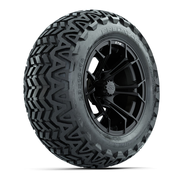 GTW 14″ Spyder Matte Black Wheels & 23x10-14 Predator Tires – Set of 4