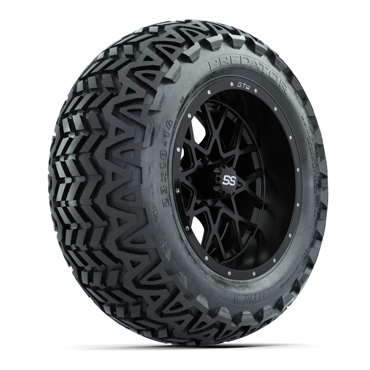 GTW 14″ Vortex Matte Black Wheels & 23x10-14 Predator Tires – Set of 4