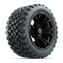 Load image into Gallery viewer, GTW 14″ Spyder Matte Black Wheels &amp; 23x10-14 Nomad Tires – Set of 4