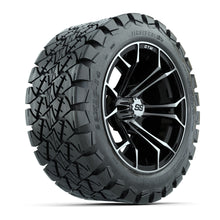 Load image into Gallery viewer, GTW 14″ Spyder Machined/Black Wheels &amp; 22x10-14 Timberwolf Tires – Set of 4