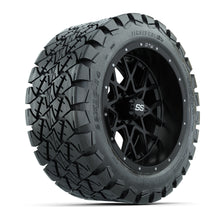 Load image into Gallery viewer, GTW 14″ Vortex Matte Black Wheels &amp; 22x10-14 Timberwolf Tires – Set of 4