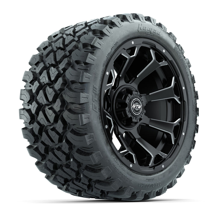 GTW 14″ Raven Matte Black/Ball Milled Wheels & 23x10-14 Nomad Tires – Set of 4