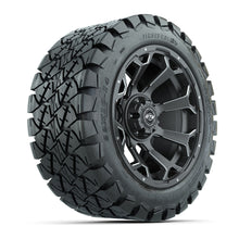 Load image into Gallery viewer, GTW 14″ Raven Matte Gray/Ball Milled Wheels &amp; 22x10-14 Timberwolf Tires – Set of 4