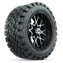 Load image into Gallery viewer, GTW 14″ Vortex Matte Black/Machined Wheels &amp; 22x10-14 Timberwolf Tires – Set of 4