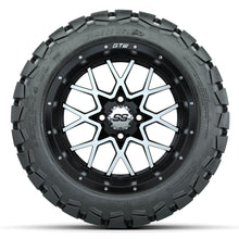 Load image into Gallery viewer, GTW 14″ Vortex Matte Black/Machined Wheels &amp; 22x10-14 Timberwolf Tires – Set of 4 — additional view