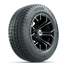 Load image into Gallery viewer, GTW 12″ Spyder Machined/Black Wheels &amp; 215/50-R12 Fusion S/R Tires – Set of 4