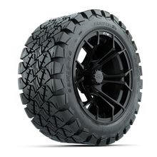 Load image into Gallery viewer, GTW 14″ Spyder Matte Black Wheels &amp; 22x10-14 Timberwolf Tires – Set of 4