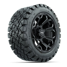 Load image into Gallery viewer, GTW 14″ Raven Matte Black/Ball Milled Wheels &amp; 22x10-14 Timberwolf Tires – Set of 4