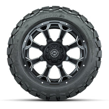 Load image into Gallery viewer, GTW 14″ Raven Matte Black/Ball Milled Wheels &amp; 22x10-14 Timberwolf Tires – Set of 4 — additional view
