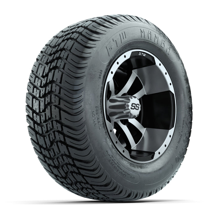 GTW 10″ Storm Trooper Black/Machined Wheels & 205/50-10 Mamba Tires – Set of 4