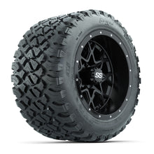 Load image into Gallery viewer, GTW 12″ Vortex Matte Black Wheels &amp; 20x10-R12 Nomad Tires – Set of 4