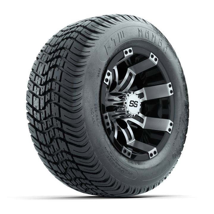 GTW 10″ Tempest Black/Machined Wheels & 205/50-10 Mamba Tires – Set of 4