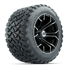 Load image into Gallery viewer, GTW 12″ Spyder Black/Machined Wheels &amp; 20x10-R12 Nomad Tires – Set of 4