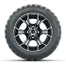 Load image into Gallery viewer, GTW 12″ Spyder Black/Machined Wheels &amp; 20x10-R12 Nomad Tires – Set of 4 — additional view