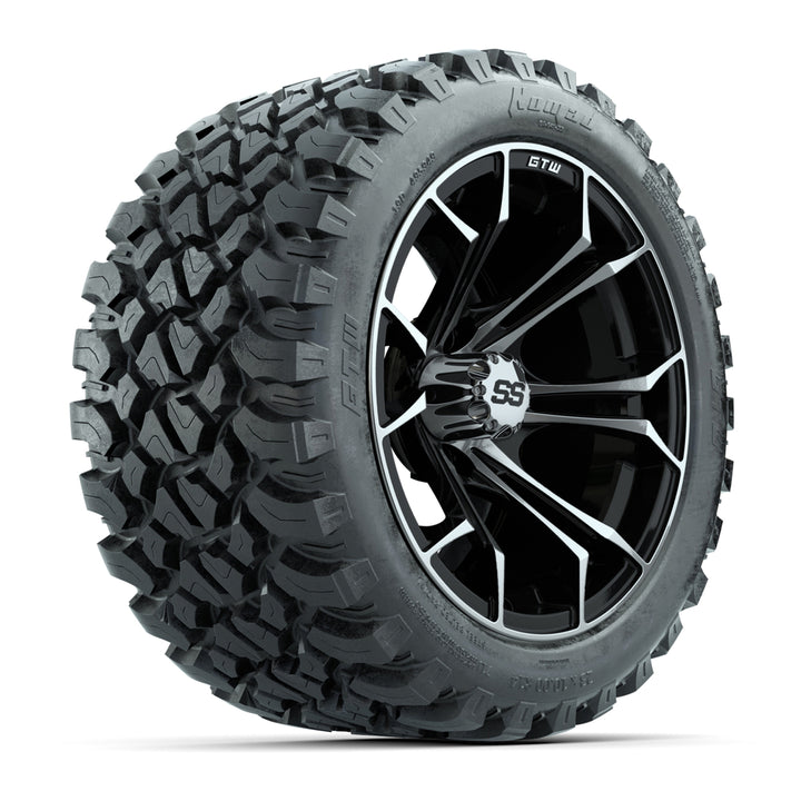 GTW 14″ Spyder Machined/Black Wheels & 23x10-14 Nomad Tires – Set of 4