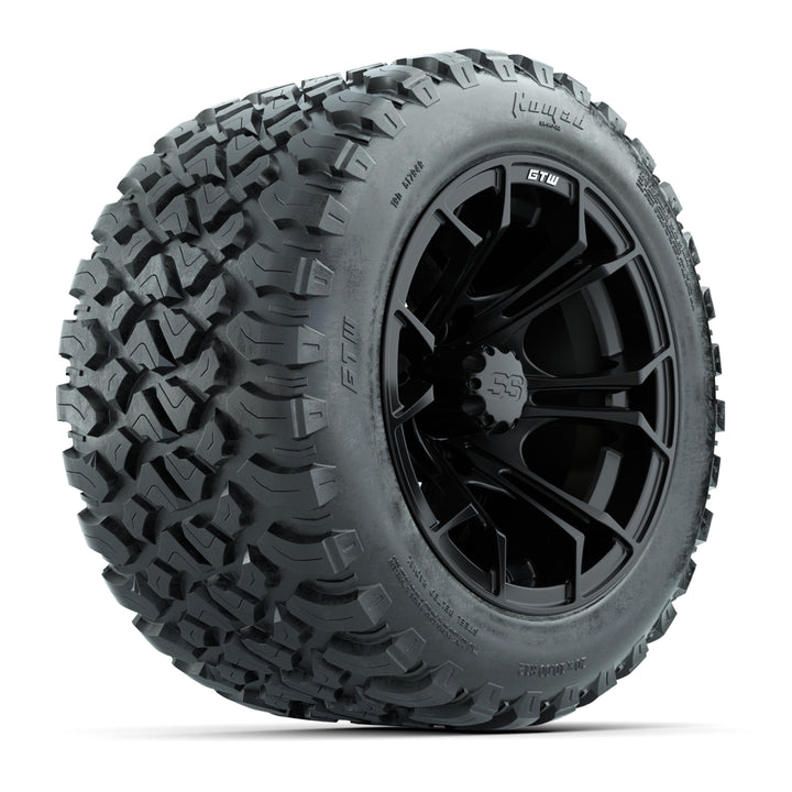 GTW 12″ Spyder Matte Black Wheels & 20x10-R12 Nomad Tires – Set of 4