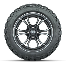 Load image into Gallery viewer, GTW 14″ Spyder Matte Gray/Machined Wheels &amp; 22x10-14 Timberwolf Tires – Set of 4 — additional view