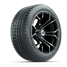 Load image into Gallery viewer, GTW 14″ Spyder Black/Machined Wheels &amp; 205/30-14 Fusion Tires – Set of 4