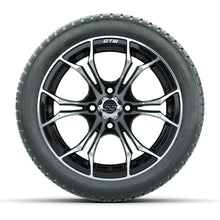 Load image into Gallery viewer, GTW 14″ Spyder Black/Machined Wheels &amp; 205/30-14 Fusion Tires – Set of 4 — additional view