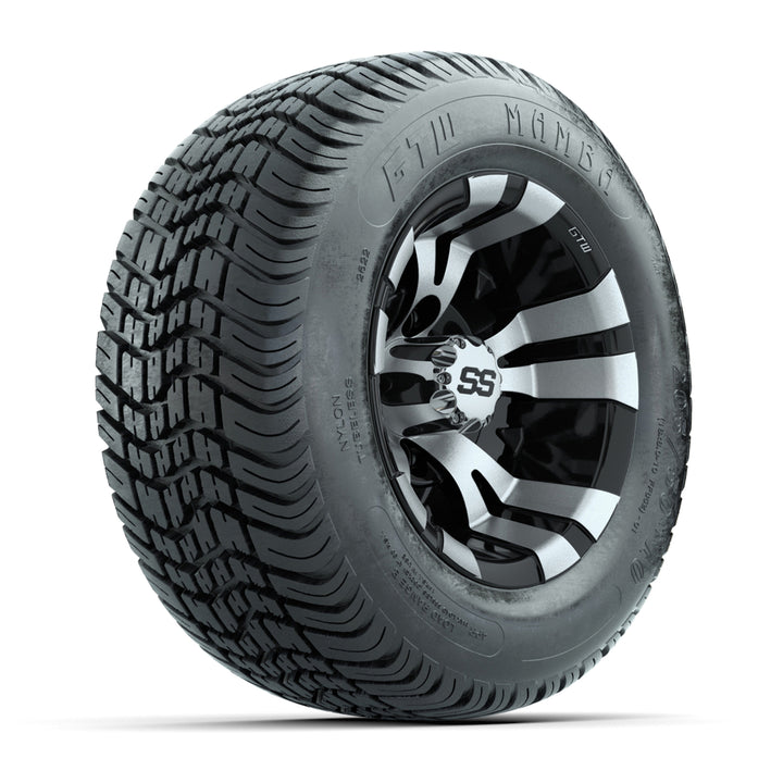 GTW 10″ Vampire Black/Machined Wheels & 205/50-10 Mamba Tires – Set of 4