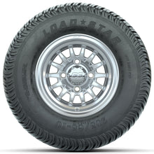 Load image into Gallery viewer, GTW 10″ Medusa Silver/Machined Wheels &amp; 205/65-10 Load Star Tires – Set of 4 — additional view
