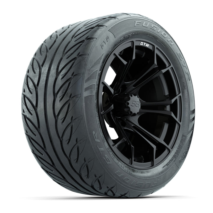 GTW 14″ Spyder Matte Black Wheels & 255/45-R14 Fusion GTR Tires – Set of 4