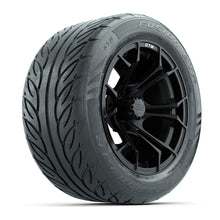 Load image into Gallery viewer, GTW 14″ Spyder Matte Black Wheels &amp; 255/45-R14 Fusion GTR Tires – Set of 4