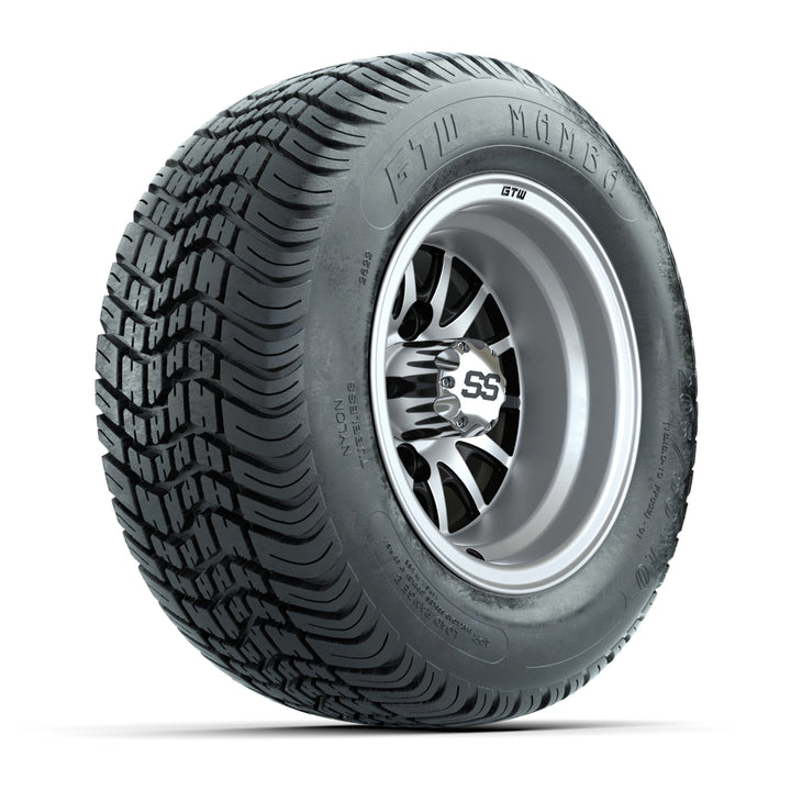 GTW 10″ Medusa Black/Machined Wheels & 205/50-10 Mamba Tires – Set of 4