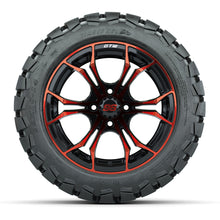 Load image into Gallery viewer, GTW 14″ Spyder Black/Red Wheels &amp; 22x10-14 Timberwolf Tires – Set of 4 — additional view