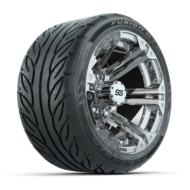 GTW 12″ Specter Chrome Wheels & 215/40-R12 Fusion GTR Tires – Set of 4