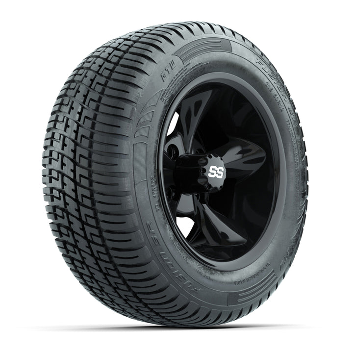 GTW 12″ Godfather Black Wheels & 215/50-R12 Fusion S/R Tires – Set of 4