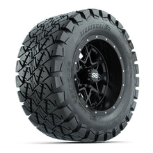 Load image into Gallery viewer, GTW 12″ Vortex Matte Black Wheels &amp; 22x10-12 Timberwolf Tires – Set of 4