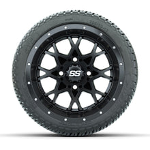 Load image into Gallery viewer, GTW 12″ Vortex Matte Black Wheels &amp; 205/30-12 Fusion Tires – Set of 4 — additional view