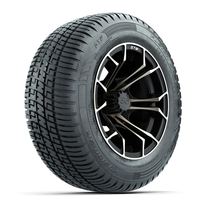 GTW 12″ Spyder Matte Black/Bronze Wheels & 215/50-R12 Fusion S/R Tires – Set of 4
