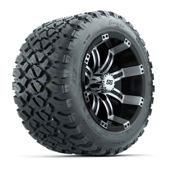 GTW 12″ Tempest Machined/Black Wheels & 20x10-R12 Nomad Tires – Set of 4