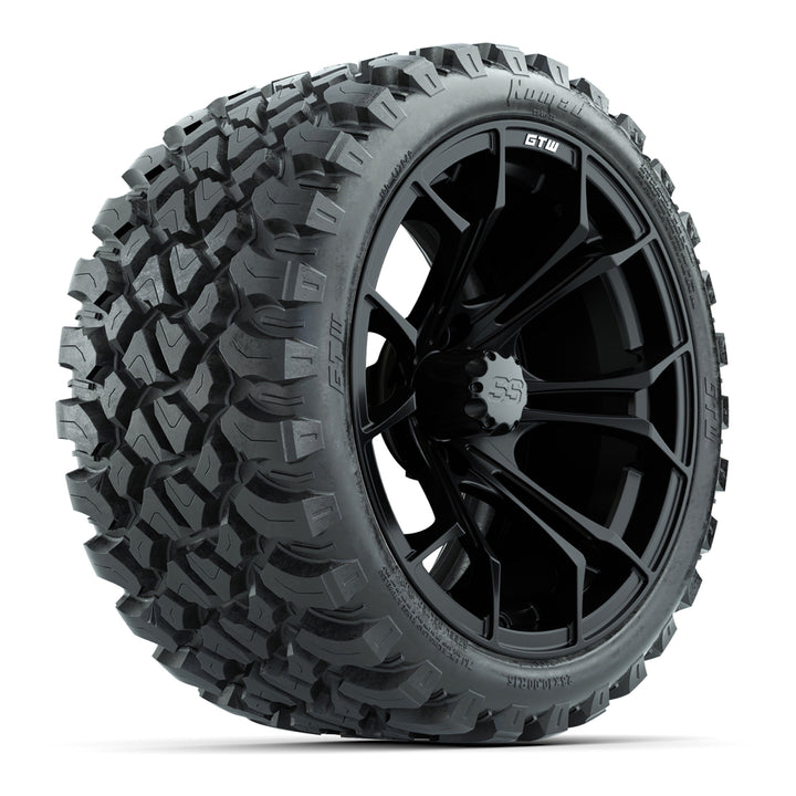 GTW 15″ Spyder Matte Black Wheels & 23x10-R15 Nomad Tires – Set of 4