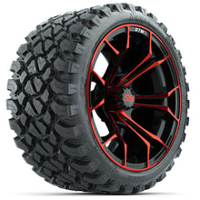 Load image into Gallery viewer, GTW 15″ Spyder Black/Red Wheels &amp; 23x10-R15 Nomad Tires – Set of 4