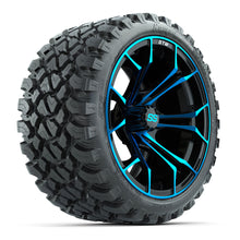 Load image into Gallery viewer, GTW 15″ Spyder Black/Blue Wheels &amp; 23x10-R15 Nomad Tires – Set of 4