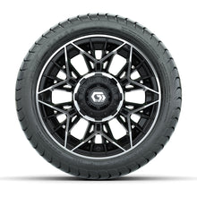 Load image into Gallery viewer, GTW 12″ Stellar Black/Machined Wheels &amp; 215/35-12 Mamba Tires – Set of 4 — additional view