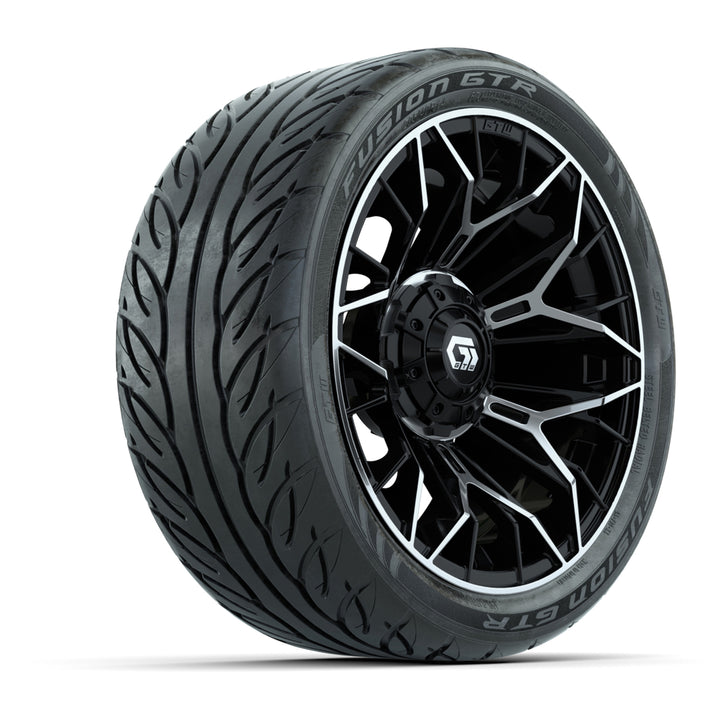 GTW 14″ Stellar Machined/Black Wheels & 205/40-R14 Fusion GTR Tires – Set of 4