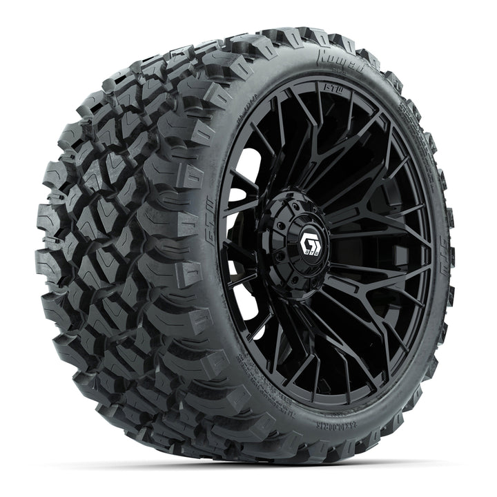 GTW 15″ Stellar Matte Black Wheels & 23x10-R15 Nomad Tires – Set of 4
