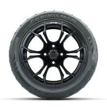 Load image into Gallery viewer, GTW 14″ Spyder Matte Black Wheels &amp; 225/40-R14 Fusion GTR Tires – Set of 4 — additional view