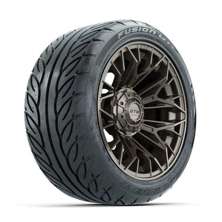 GTW 14″ Stellar Matte Bronze Wheels & 225/40-R14 Fusion GTR Tires – Set of 4