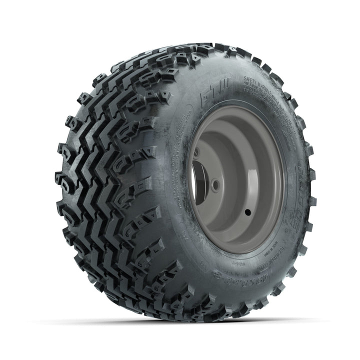 GTW 8″ Steel Club Car Grey Centered Wheels & 18x9.50-8 Rogue Tires – Set of 4